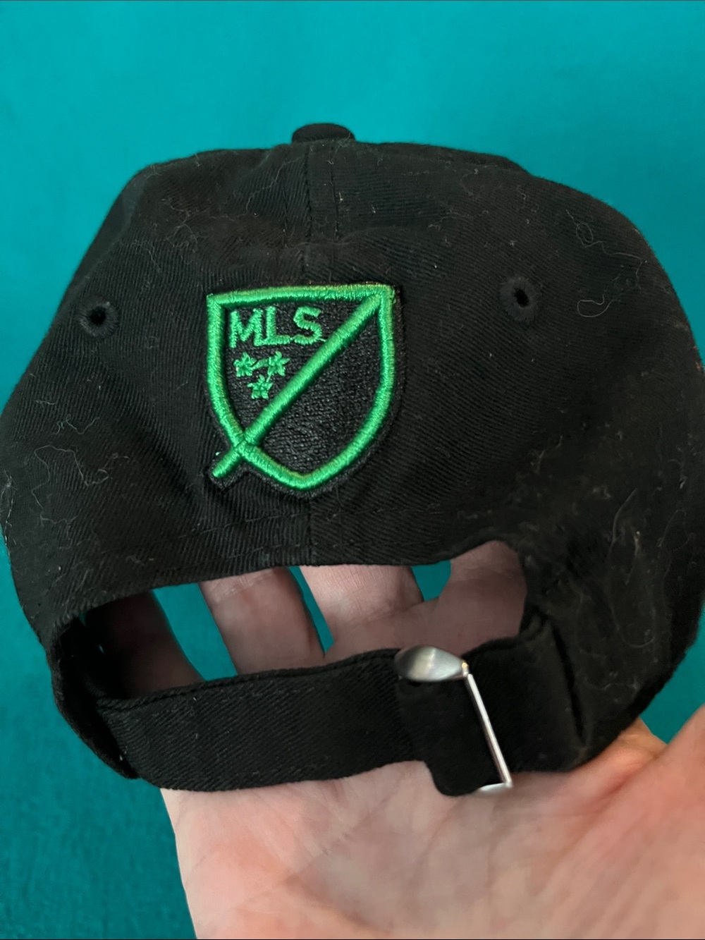 Austin FC Soccer League New Era Black Hat with Green Logo & Lettering - Picture 6 of 10